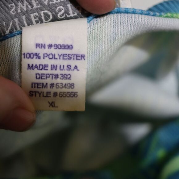 United States Sweaters Vintage Tropical Floral Cardigan Blue XL Made in USA - Picture 11 of 11